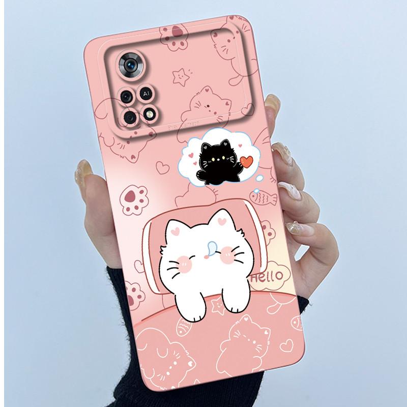 For Xiaomi Poco X4 Pro 5G Case Sweet Girls Cats Soft Silicone Phone Back Cover For Xiaomi PocoX4 M4 Pro Bumper Protective Casing