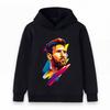 Kids Boys Girls Pullover Hoodie, Stylish Rainbow Geometric Soccer Star Portrait Print Casual Soft Long Sleeve Hooded Sweatshirt for Daily Street