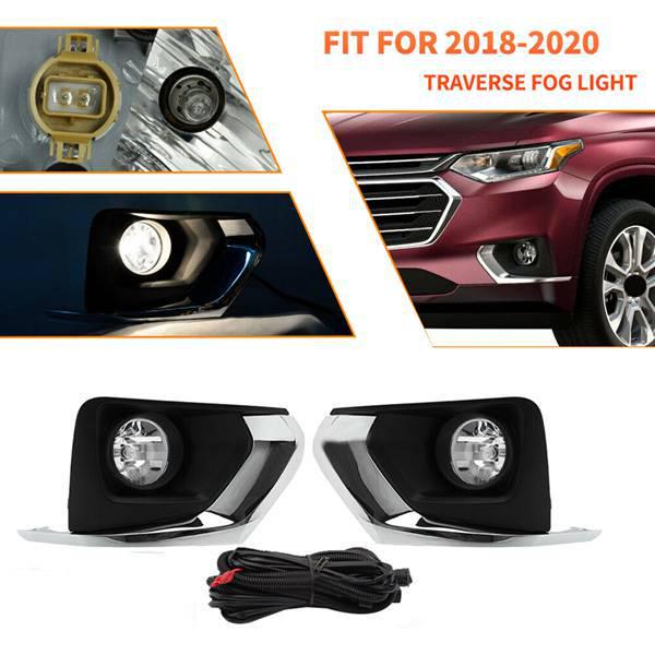 Front Fog Light Assembly Pair for 2018-2020 Chevrolet Traverse (GM1038229, GM1039229)