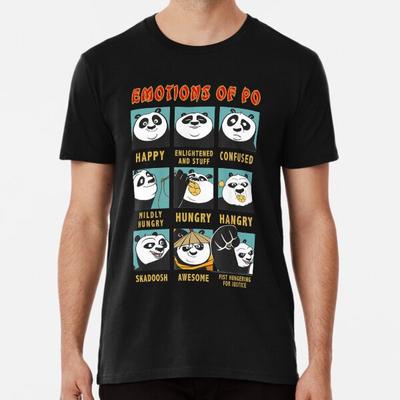 Kung Fu Panda Emozioni Di Po Ritratto Griglia T-Shirt S-5XL Migliore T-Shirt
