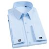 Wedding Shirt Men's Slim Fit Long Sleeve Business Dress Shirts with French Cuffs and Cufflinks Perfect for Formal Banquet