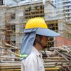 Sun Protection Reflective Hat Brim Breathable Reflective Neck Shield Safety Helmet Sunshade  Summer