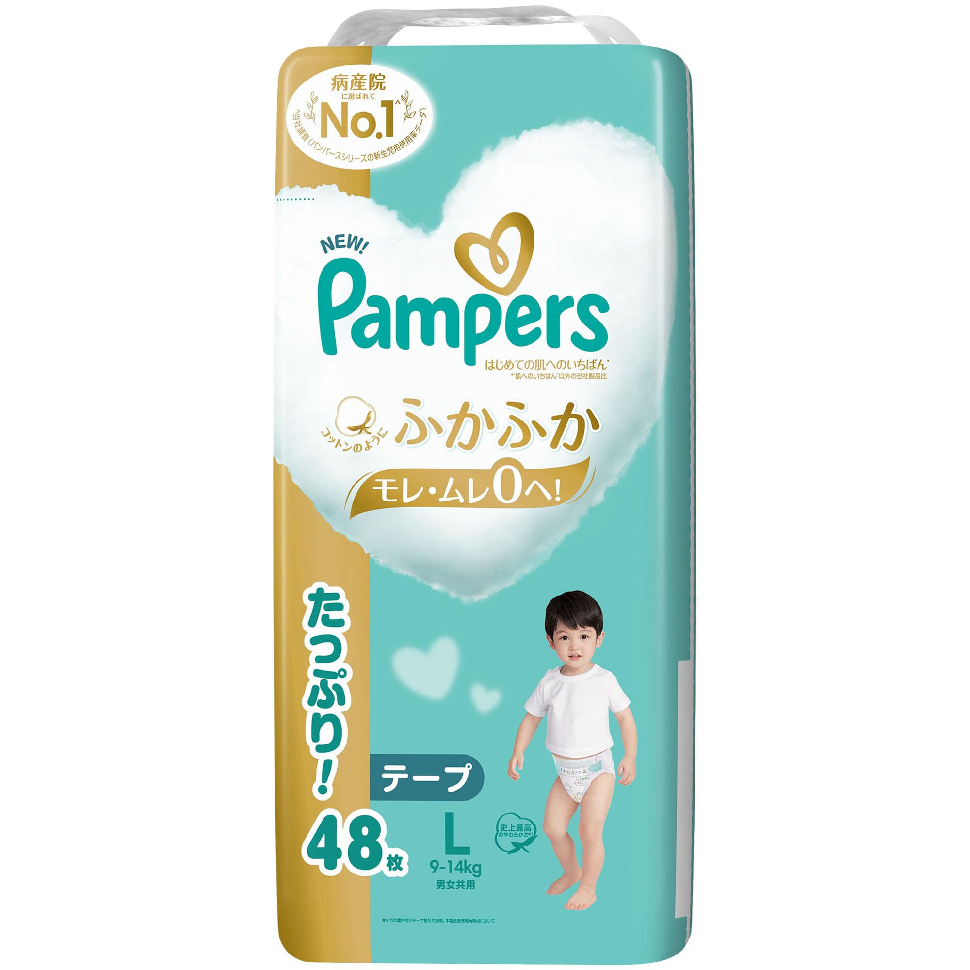 

L Pampers найкраще для шкіри 48 штук [Розмір стрічки] підгузки, перший раз (9~14 кг),