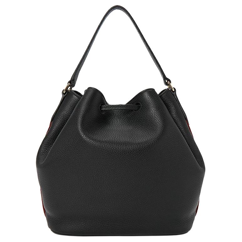 Bally Blys Logo Leather Bucket Tote Bag Women Bags Black 6230731