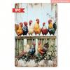 Metal Wall Art Vintage Rooster Farmhouse Kitchen Decor Tin Sign