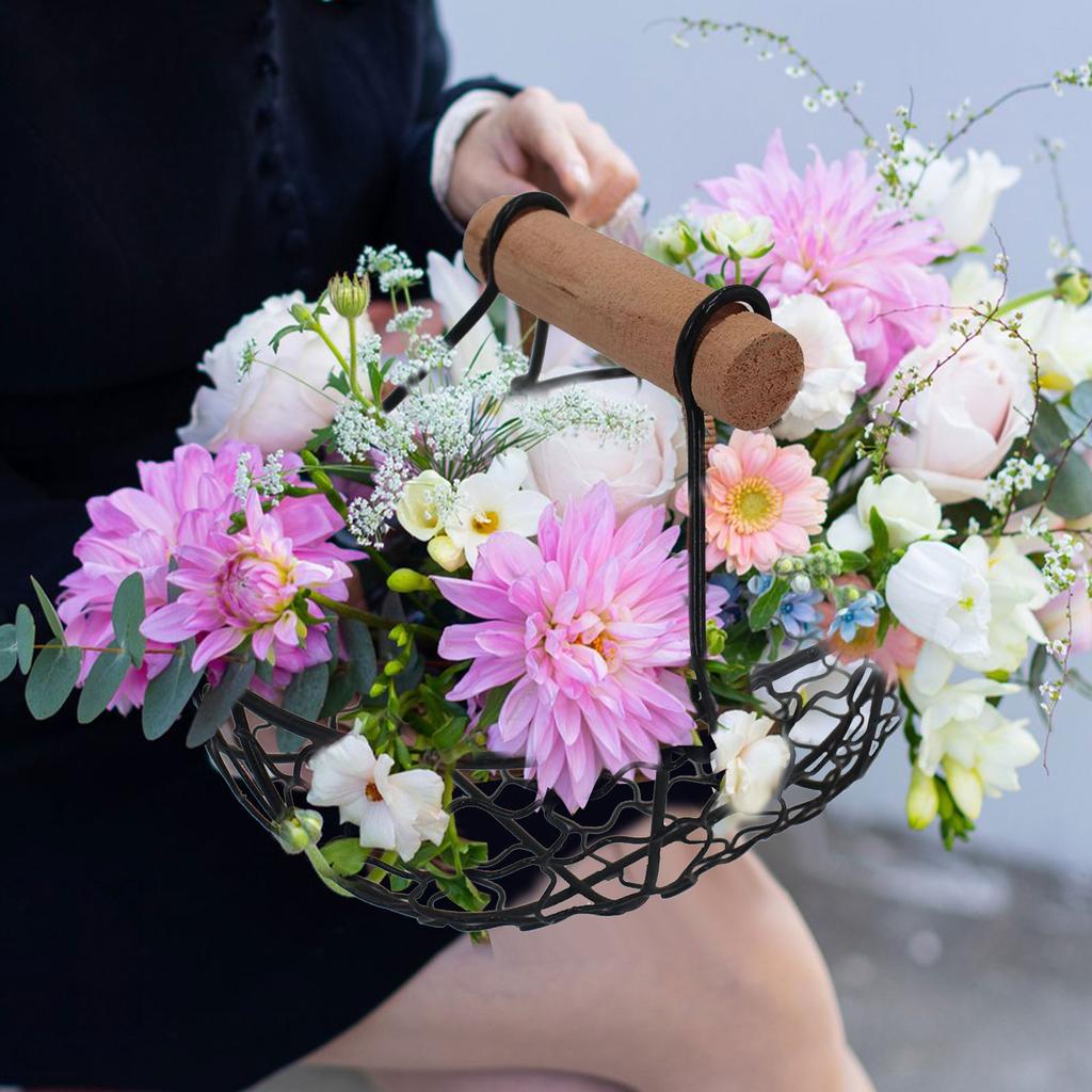 2pcs Flower Girl Basket Wedding Flower Baskets Metal Baskets Home Decor