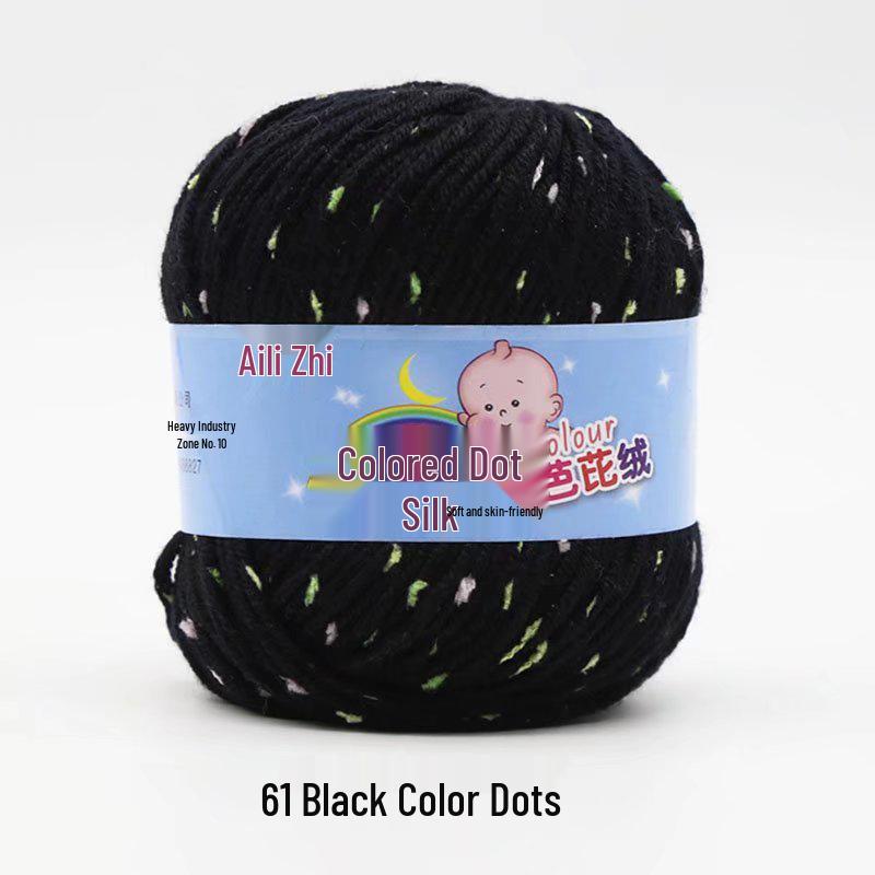 Pallina di Filato a Pois Colorati per Lavorazione a Maglia a Mano di Maglioni e Cardigan da Uomo e da Donna