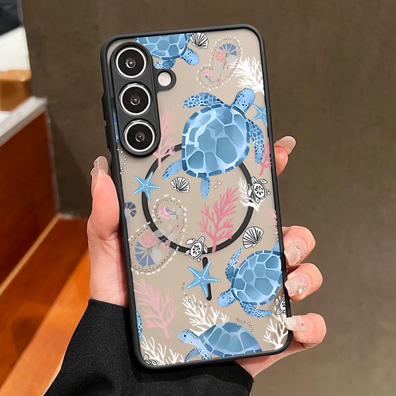 Whale Shark Pattern Magnetic Case For Samsung Galaxy S26 S25 S24 S22 Ultra S24 S23 S25 FE For Magsafe Matte Hard Phone Cover
