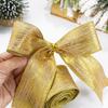 2M Christmas Ribbon Gold Silver Polyester Gliter Ribbon DIY Xmas Tree Bow Ornaments Kids Gifts Packaging Navidad Home Decoration