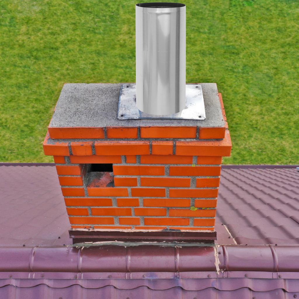 Tubo de Chimenea para Estufa de Leña de Acero Inoxidable Limpieza Fácil Conexión Hermética Sistema de Ventilación Exterior Chimenea de Acero Inoxidable para Estufa de Leña