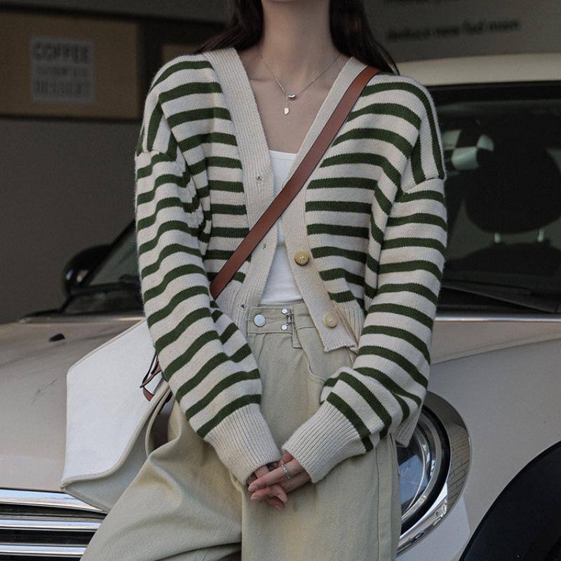 Kolegiální styl Volný Ležérní Svetr Pletený Kardigan Dámský Podzimní a Zimní Líný Krátký Svetrový Kabát Kardigan Pohodlný Všestranný Módní