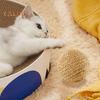 Palla Sisal per Gatti Giocattolo Interattivo con Tiragraffi a Palla per Gatti Pallina Tiragraffi Naturale in Sisal con Suono per Pulizia Denti e Addestramento Gattini