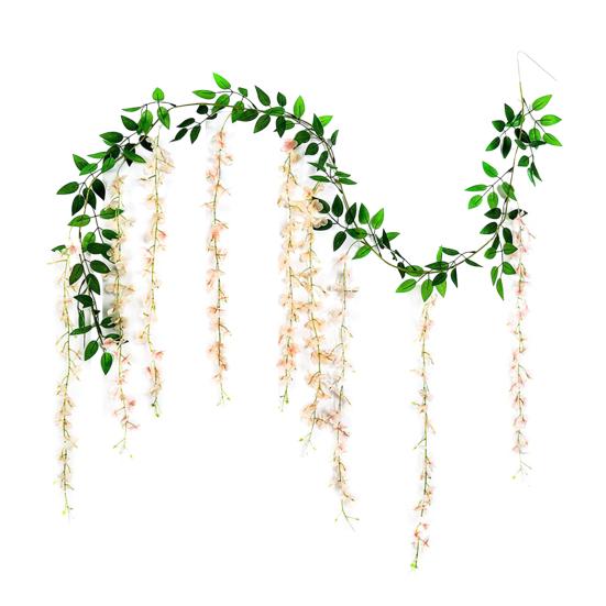 Simulated Wisteria Flowers Faux Weeping Plant with Flowers Artificial Flowering Wisteria Vine for Garland Wedding Arch Wall Decor