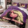 Custom Name Text 3Pcs Bedding Set Billie Eilish Duvet Cover And Two Pillowcases