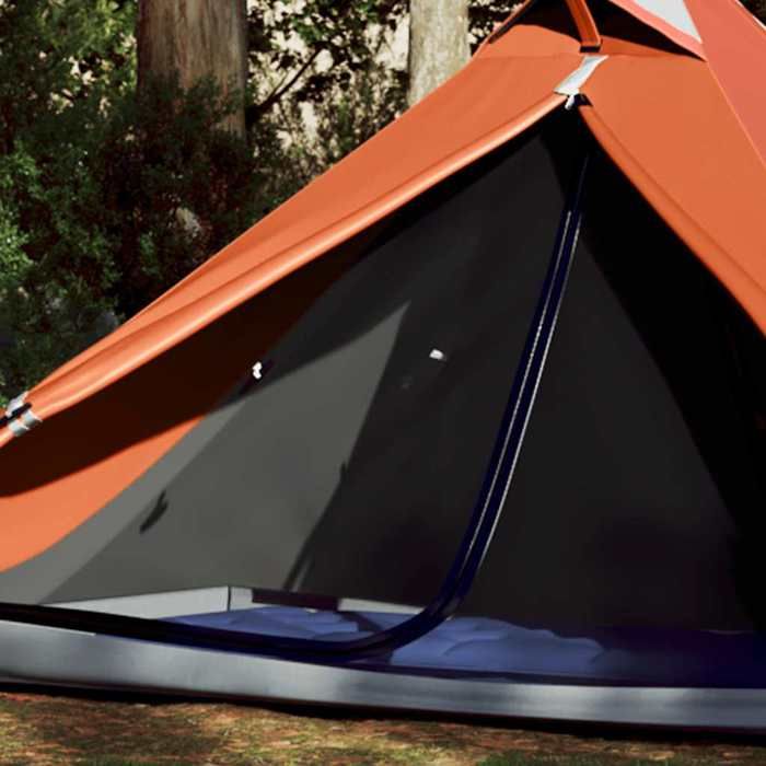 VidaXL Tipi Camping Tent 1 Person, Shade Tent with Carry Bag, Camping Awning, Garden Shelter, Orange 94385