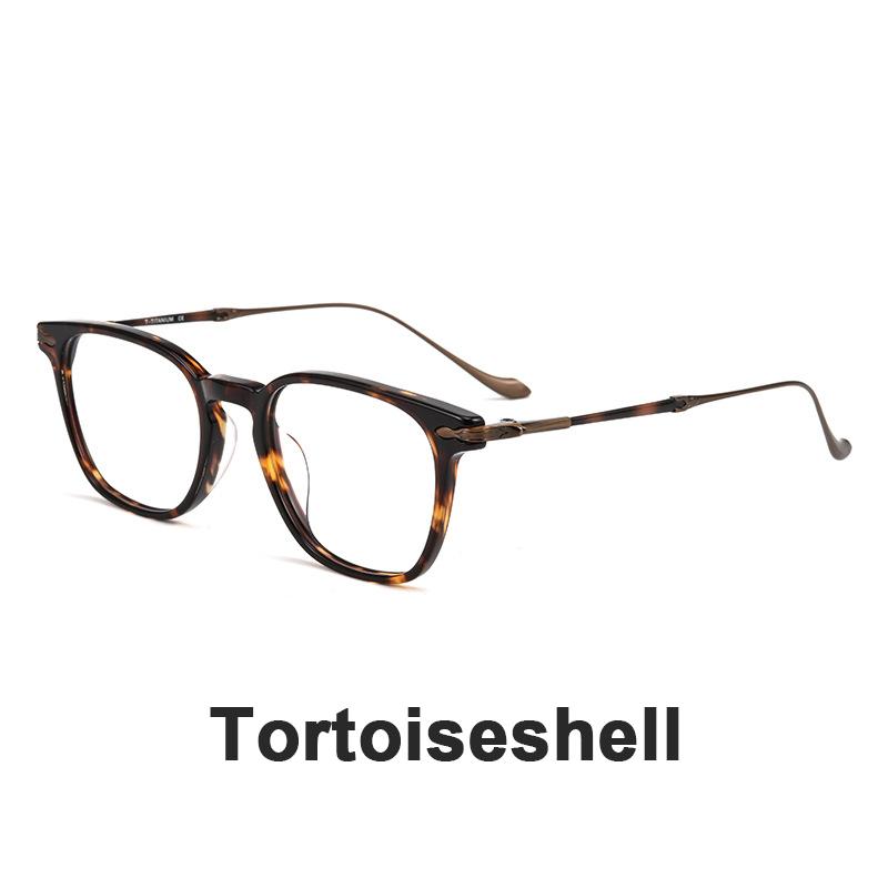 Japanese Style Fashion Luxury Glasses Frame Retro Acetate Fiber Pure Titanium Eyewear Square Gentleman Eyeglasses For Men Women
