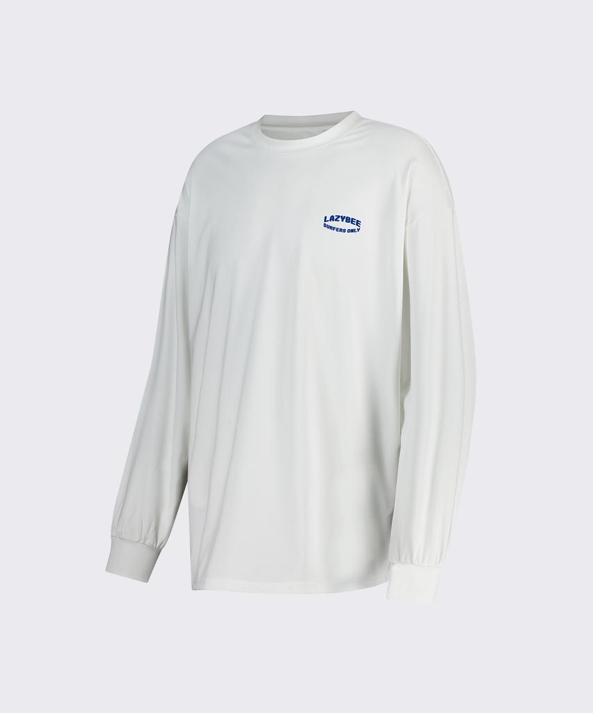 Leijibi [Set] Dry-Cooling Oversized Long Sleeve Rash Guard + Swimsuit Shorts Set W White 2