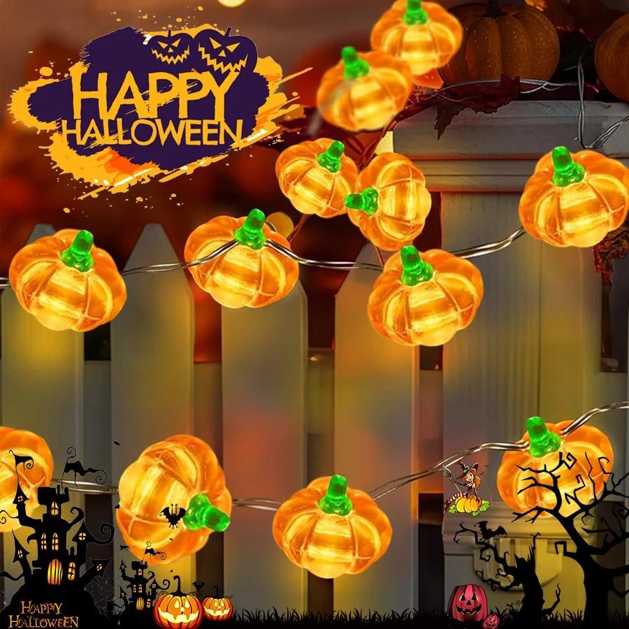 Halloween Pumpkin Light String Ghost Festival Party Favor Trick or Treat Happy Halloween Day Decor for Home 2024