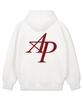 New Ap Logo Oversized Wide Shoulder Hoodie_White
