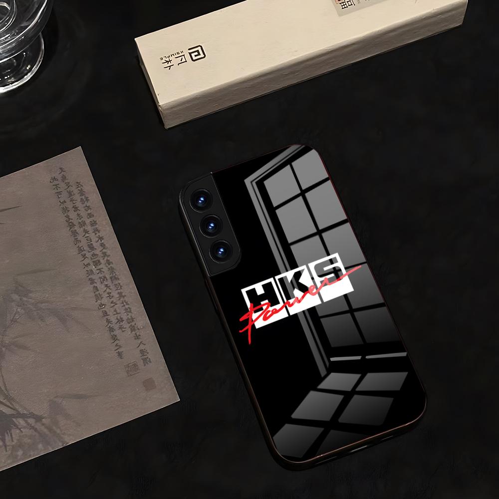 

Sports Car HKS JDM Phone Case 2025 Glass Hot For Samsung S 25 24 Anti-knock Ultra Plus 23 22 21 20 A 34 54 53 Note20 M 54 Cover Samsung S22