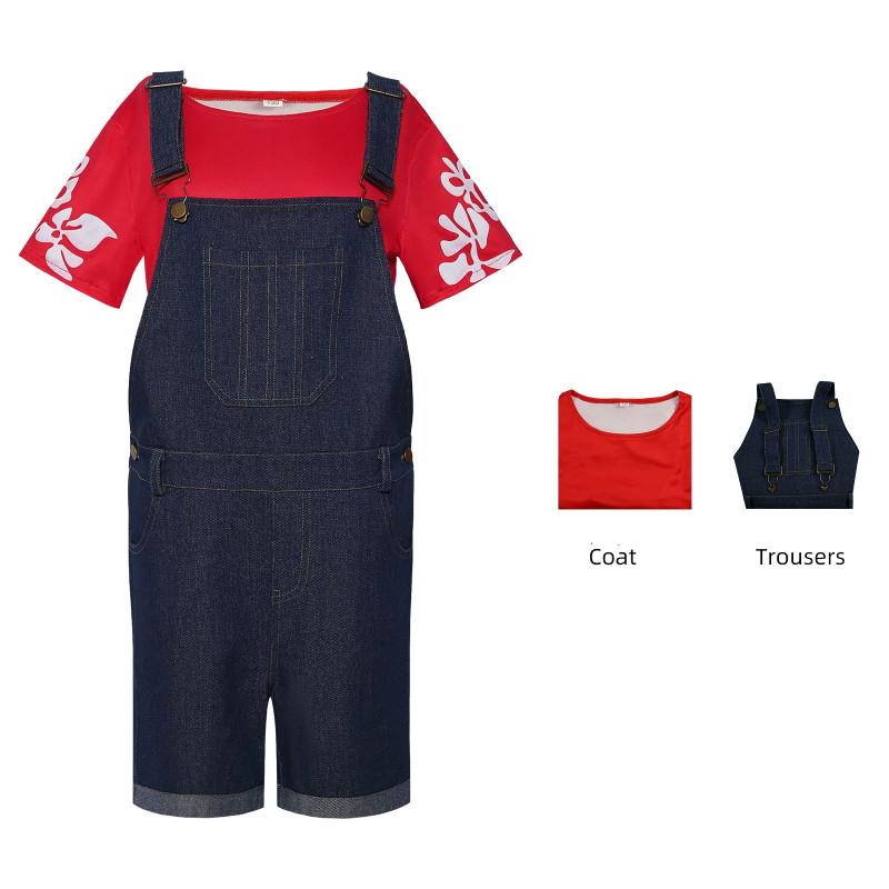 

Cosplay Costume Lilostitch Suspender Trousers Halloween Party Performance Stage Adult 3XL