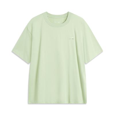 Bequemes Rundhals-Freizeit-Einfaches Lockeres Atmungsaktives Kurzarm-T-Shirt Herren Oberteile Bohnenpaste-Grün AHSU627-1