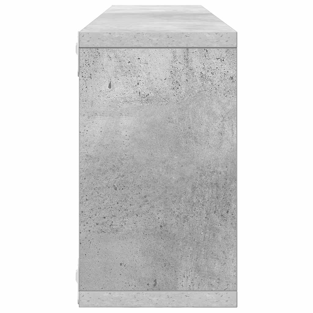 Vidaxl Wall Shelves Cubes, 4 Pcs., Concrete Gray, 80X15X26.5 Cm
