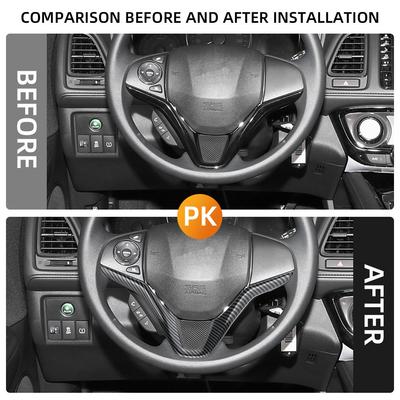 For Honda Fit 2018 2019 City 2014-2019 HRV 2016-2019 Vezel 2014-2019 Steering Wheel Trim Decoration Sticker Cover Accessories