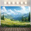 2D Plane 1 Piece of Spring-themed Flower and Mountain Scenery Props Suitable for Scene Setup