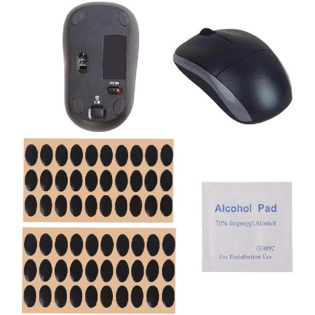 60Pcs Black Mouse Feet Sticker Skates Pads Replacement Feet for M215 / M310 / M325 Mouse Pads and Wrist Rests, Mouse Pads