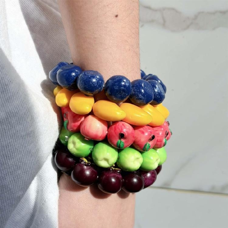 Acrylic Fruit Bead Bracelet Cute Blueberry Fruit Hand Chain Bangle For Party Daily Wear Fashion