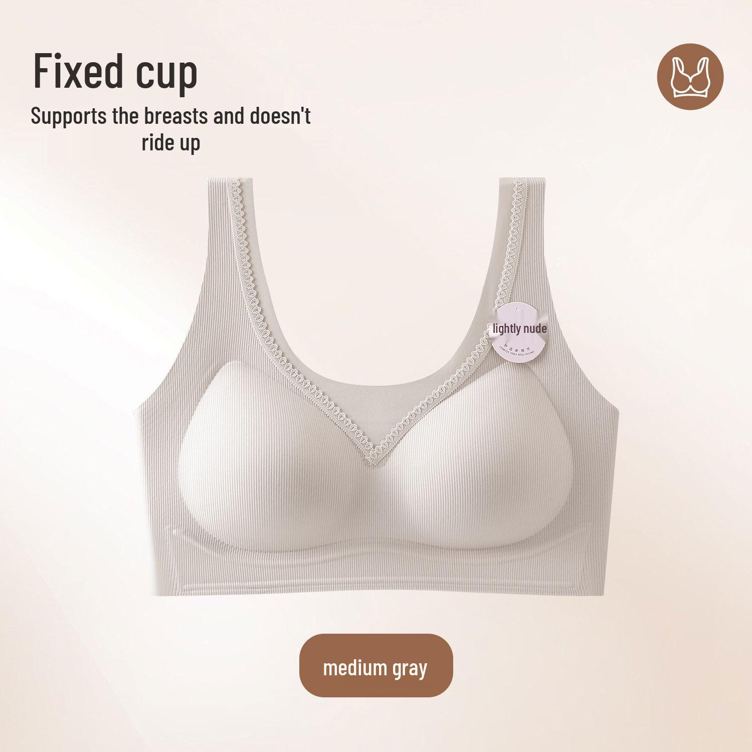 

Seamless Padded Wireless Bra with Jelly Glue Support XXXL (for 145-165 jin)