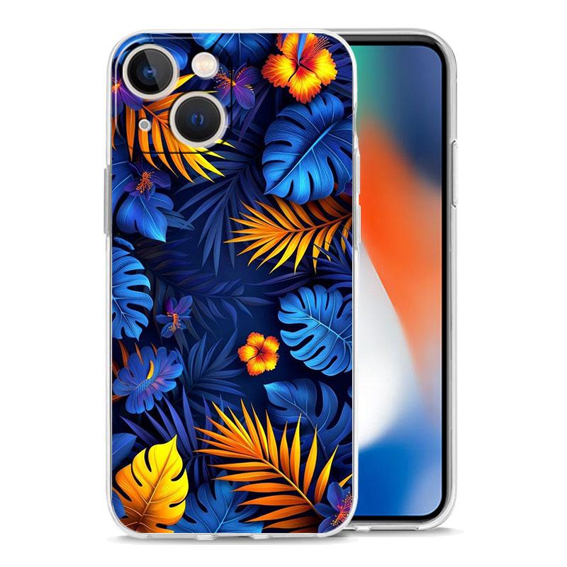 Phone Case For iPhone 17 Air Cases iPhone 16 15 12 13 14 Pro Max SE 7 8 Plus iPhone11 Clear Soft Cover Leaves Monstera Green