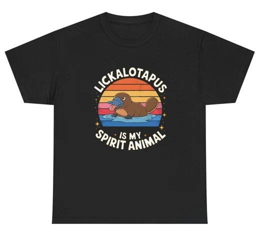 Lickalottapus Is My Spirit Animal T Shirt Funny Platypus Meme Adult Humor Tee 3XL