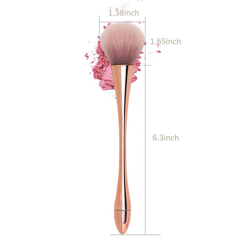 Premium Rose Gold Rouge Kost med Bløde Børstehår Makeup Værktøj til Contouring Highlighter og Løst Pudder