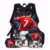 Cartoon Kids Backpack Set of 3 with Pencil Case Water-Resistant Polyester Shoulder Bag for Elementary Students