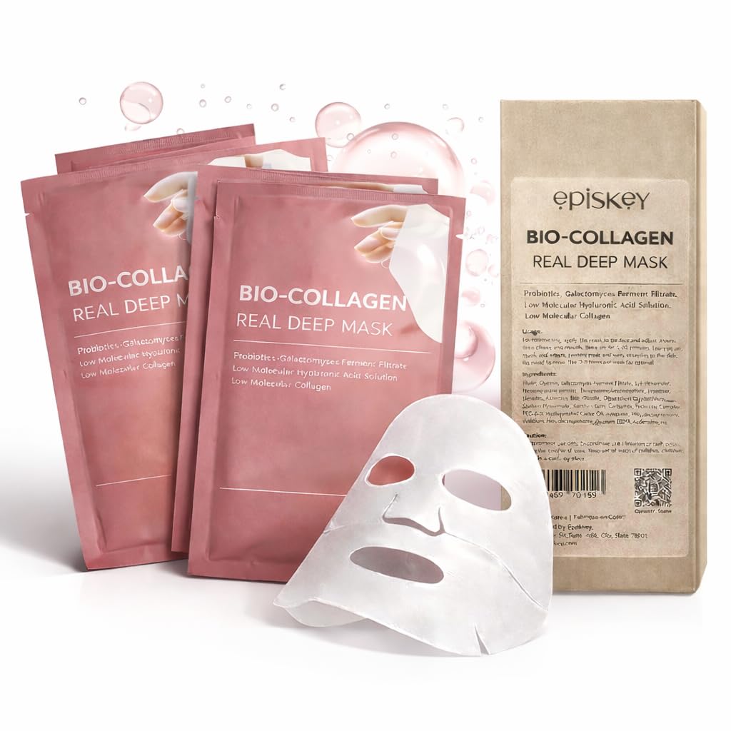 Maschera Viso Notturna Bio-Collageno Episkey | Maschera Idrogel Coreana Pelle di Vetro per Idratazione Profonda, Pigmentazione, Anti-Età e Minimizzazione dei Pori | Ialuro