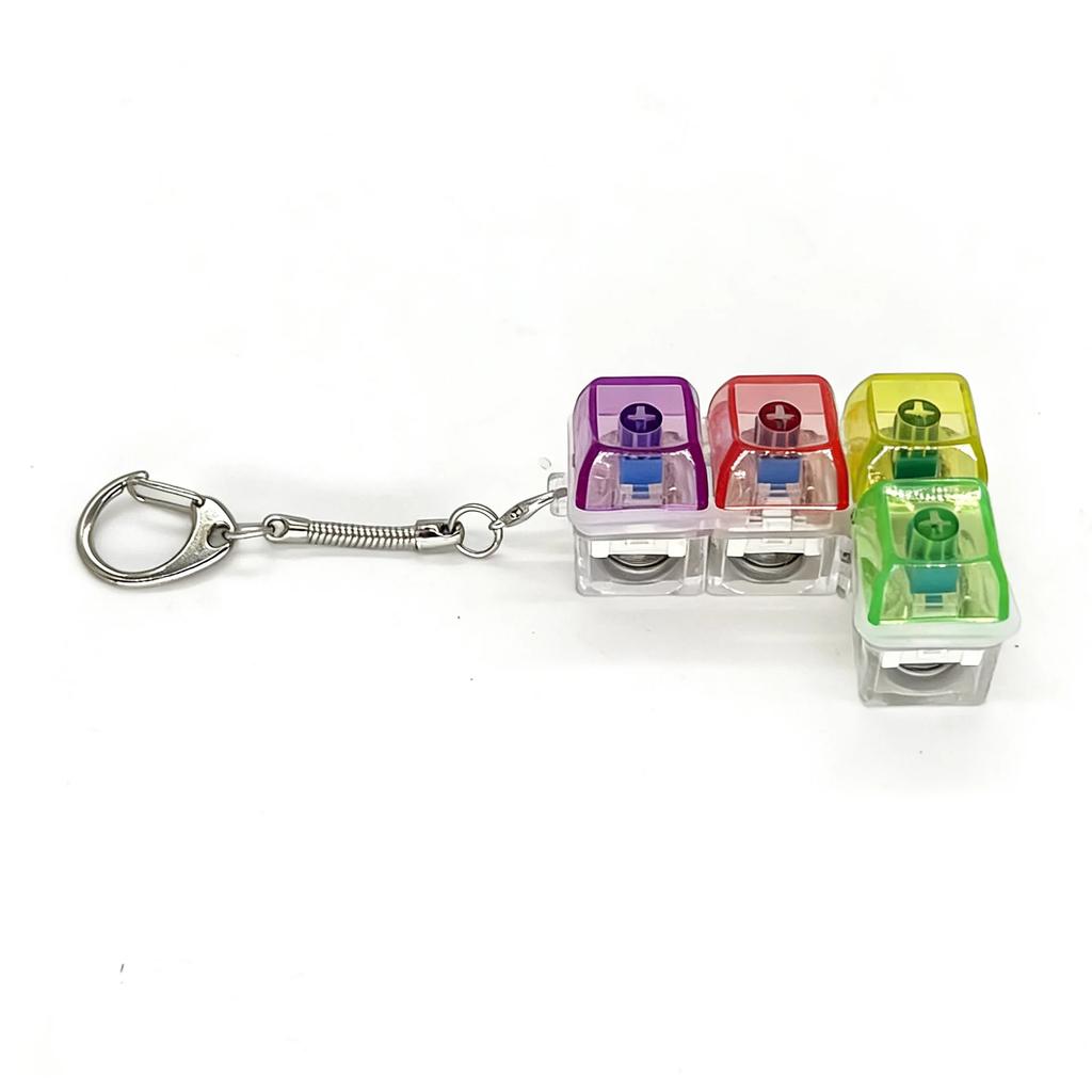 LED Keyboard Keychain Fidget Toys Crystal Clicker Sensory Toy for Stress Relief Keyboard Keychain Fidget Gadget for Adults Amagi