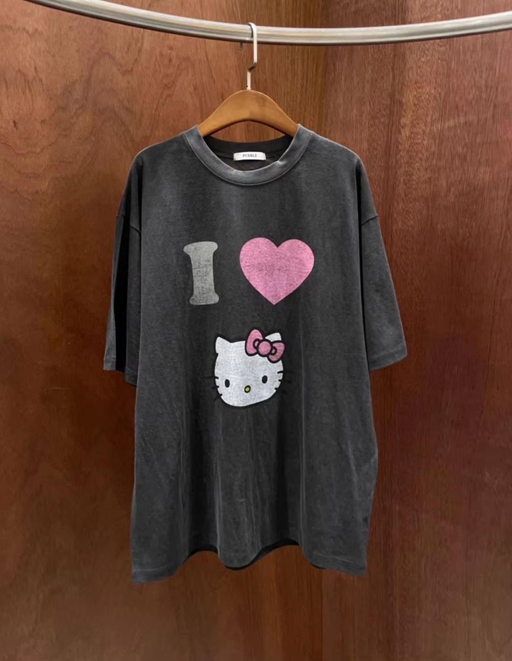 

Anime Print Loose Crew Neck T-Shirt Cartoon Original Fashionable Comfortable Casual Versatile Top XXS