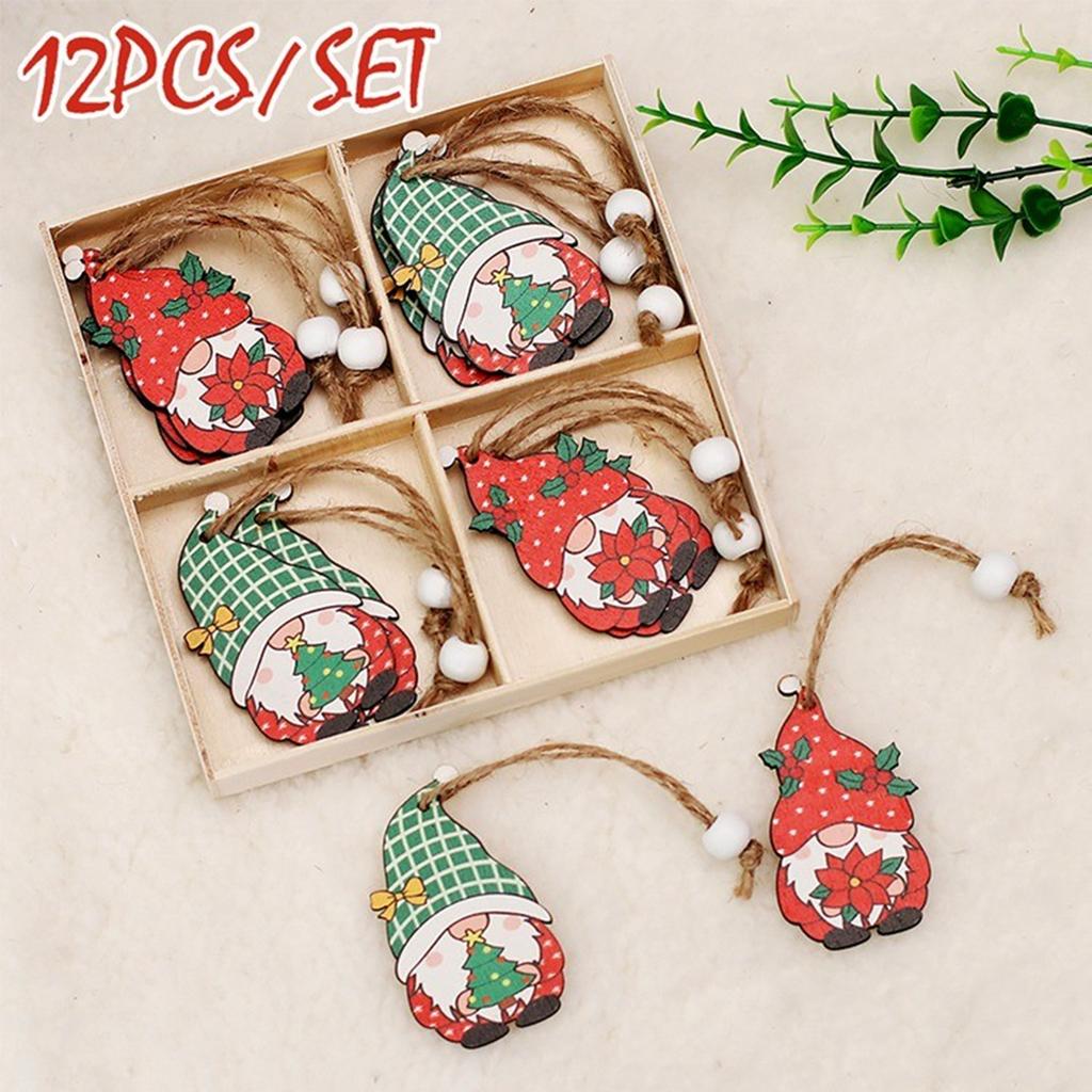 Christmas Dog Paw Double Layer Wooden Pendant Navidad Natal Noel Tree Pendant Merry Christmas Decor For Home 2025 New Year 2025