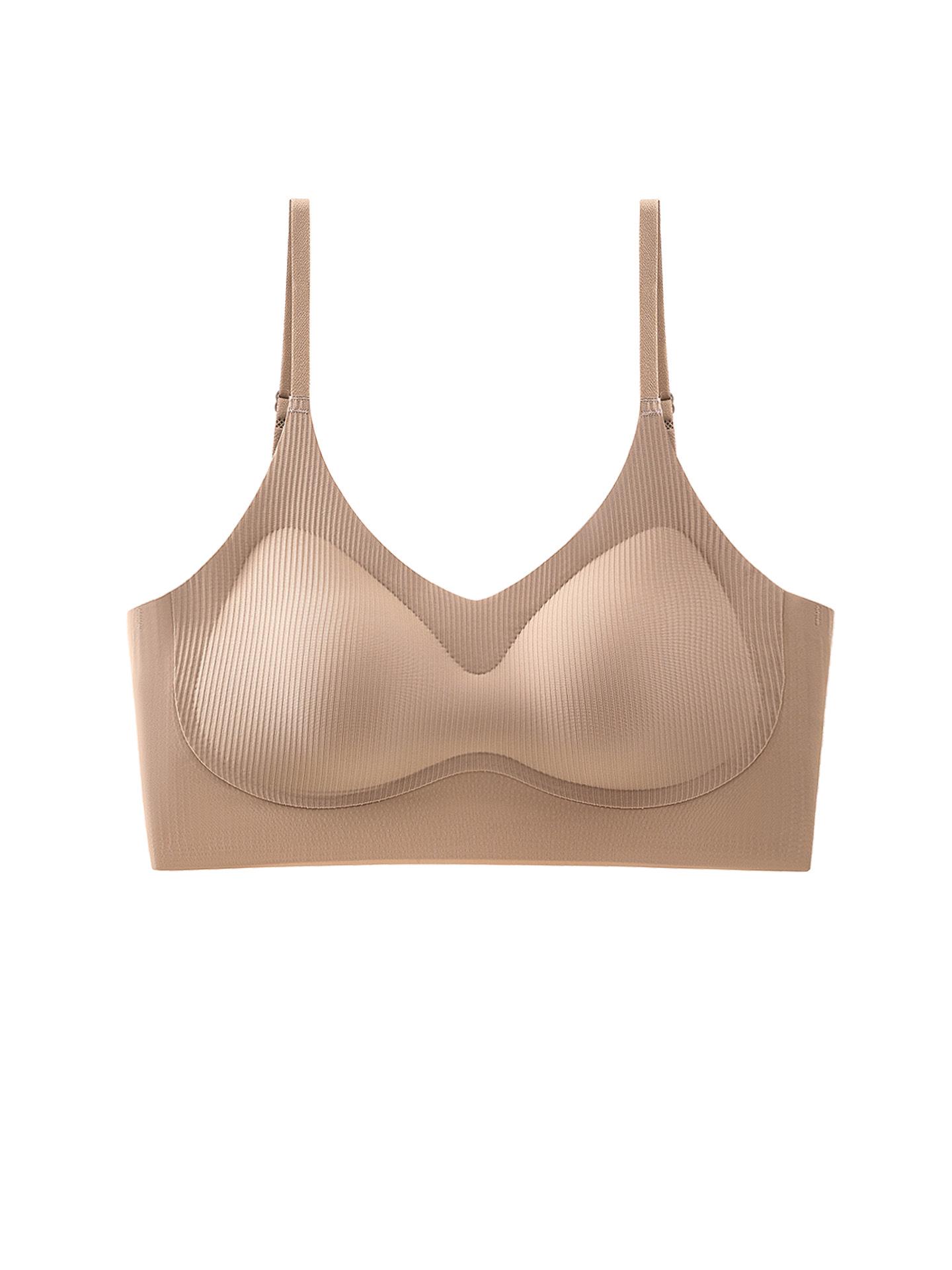 

Seamless Pull-Stripe Anti-Sagging Wire-Free Bra for Women, Small Chest, Beautiful Back Design, Comfortable Fit L (115-135 lbs)