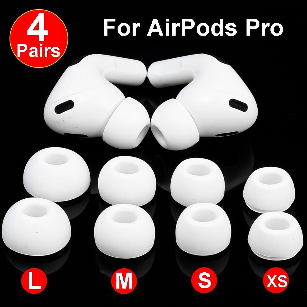 1/4Pair Soft Silicone Earphone Eartips for AirPods Pro Noise Cancellation AntiSlip Bluetooth Earphone Protective Sleeve Earplugs