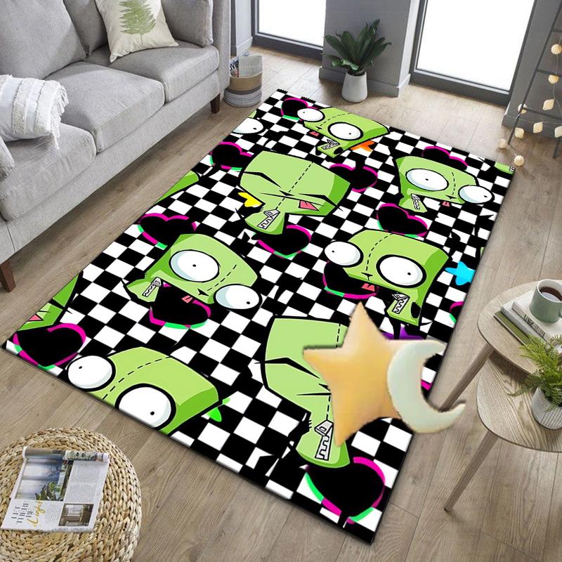 Alien Invasion Pattern Office Rug Chair Mat, Game Carpet, Suitable for Front Door, Bedroom, Living Room, Desk, Holiday Gift