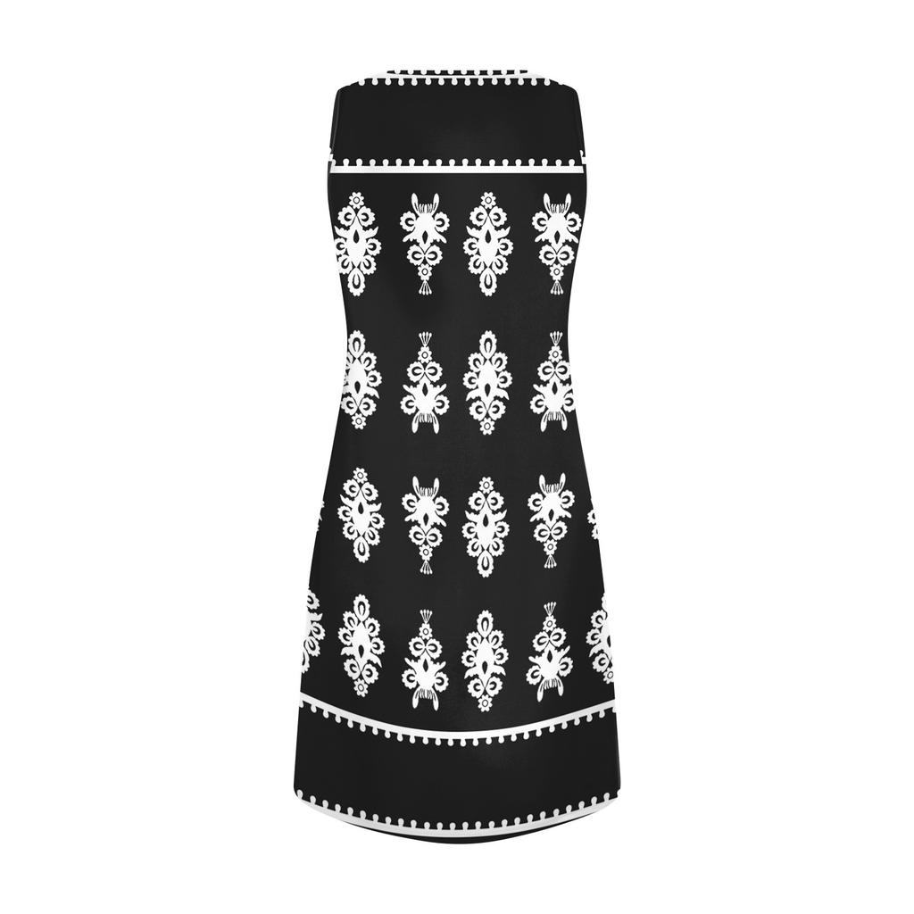 Women Summer Dresses V-Neck Print Sleeveless Sundress Casual Dress