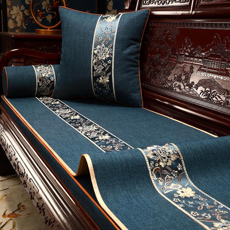 Chinese Wedding Mahogany Sofa Seat Cushion Cover Cloth Red Wedding Cover Towel Solid Wood Arhat Bed Sofa Cushion Cover