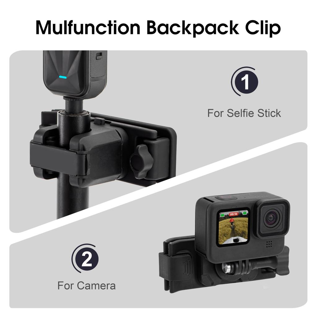 Selfie Stick Holster Backpack Strap Clip Mount for Insta360 Compatible Accessories