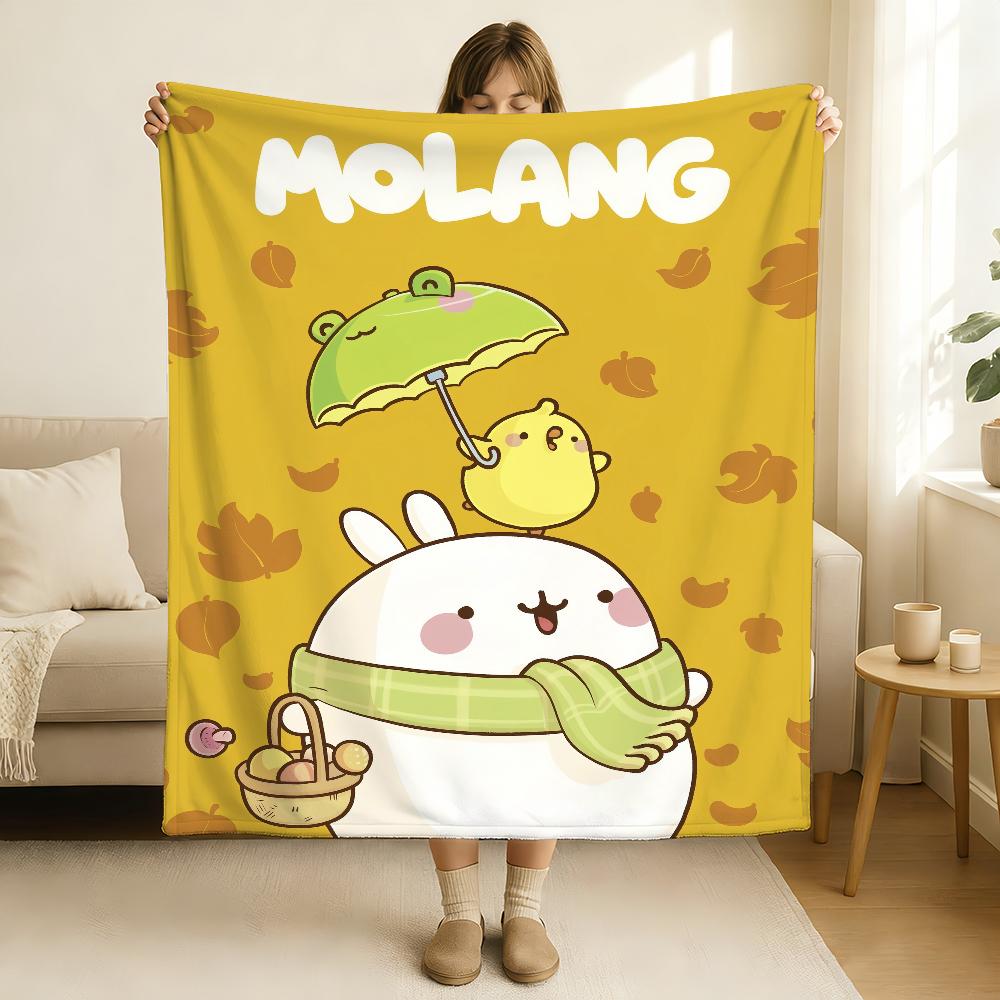 Kreslená Kawaii M Molang Deka Měkká a Šetrná k Pleti Pro Pohovku Postel Dřímotu Přehoz Na Postel Na Všechna Roční Období Přikrývka