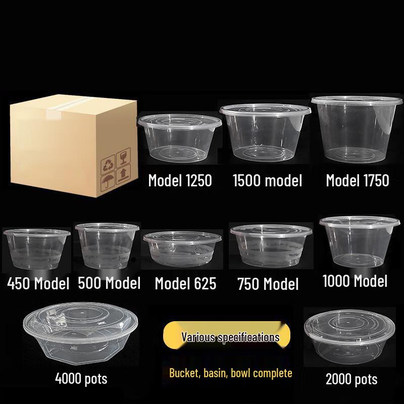Thickened Disposable Round Food Containers with Lids (30 Sets)