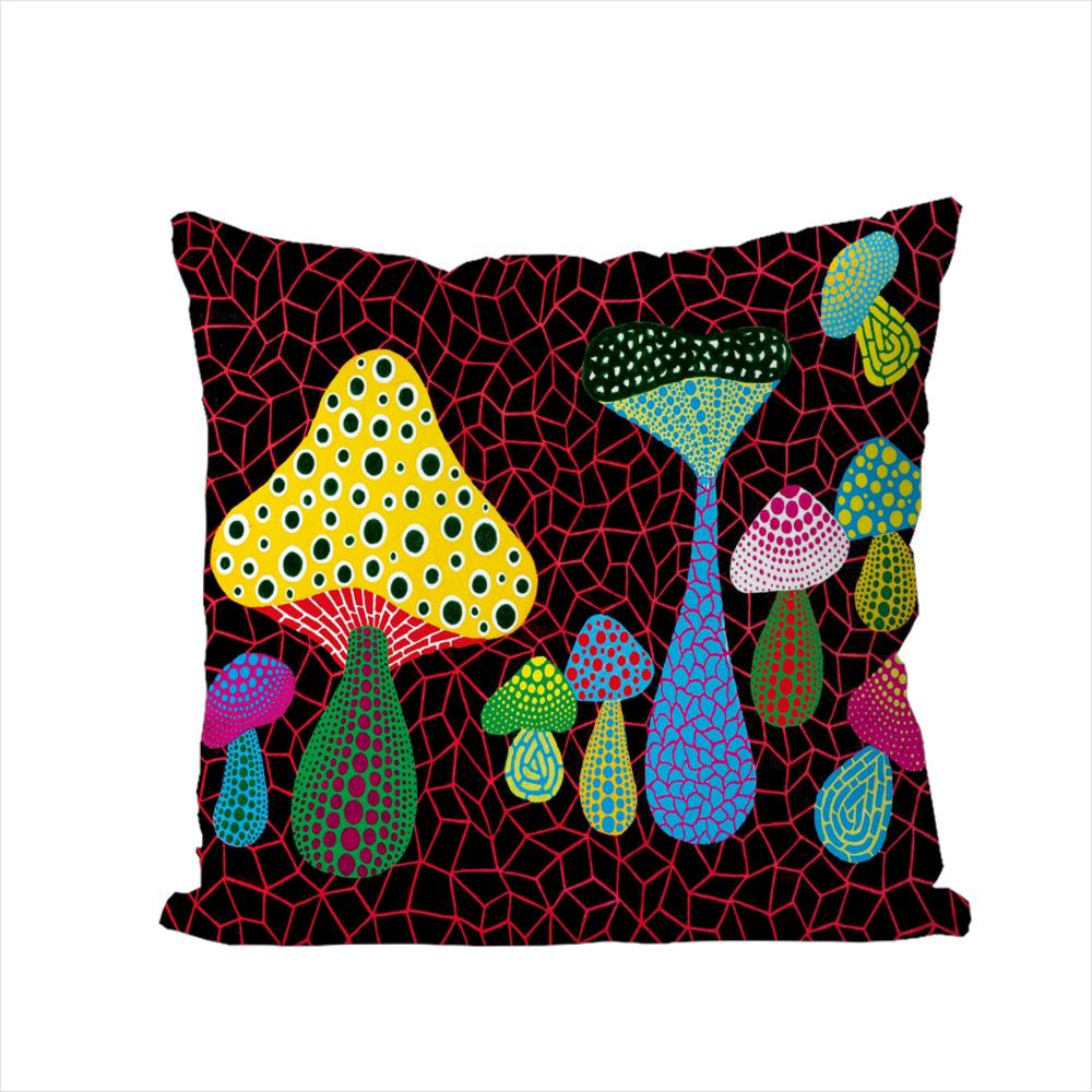 Yayoi Kusama Pumpkin Pillow Case For Car Sofa Decorative Home Doublesided Print Plush Square Throw Pillow Cushion Cover