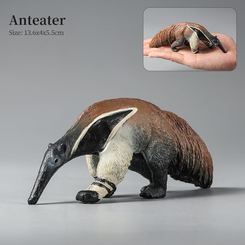 Montessori Wild Animals Model Toy Set - Lion Elephant Antelope Action Figures Miniature Zoo Figurines Educational Kids Gift